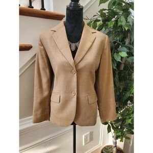 Pendleton Women's Tan Wool Two Buttons Single Breasted Fitted Blazer Size 10